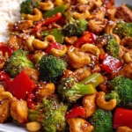 Delicious Sheet Pan Cashew Chicken with vibrant vegetables on a baking tray