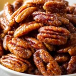 Bowl of Southern Church Lady Pecans, a popular Southern dessert treat.
