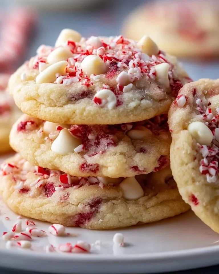 White Chocolate Peppermint Cookies with festive holiday decorations