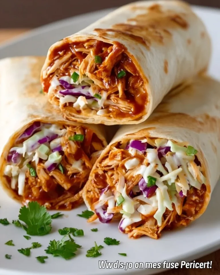 BBQ Chicken Coleslaw Wraps serving with fresh ingredients arranged on a plate.