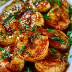 Delicious BBQ shrimp on the grill, ready for summer feasting.