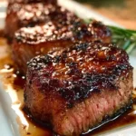 Marinated steak with balsamic brown sugar marinade on a grill