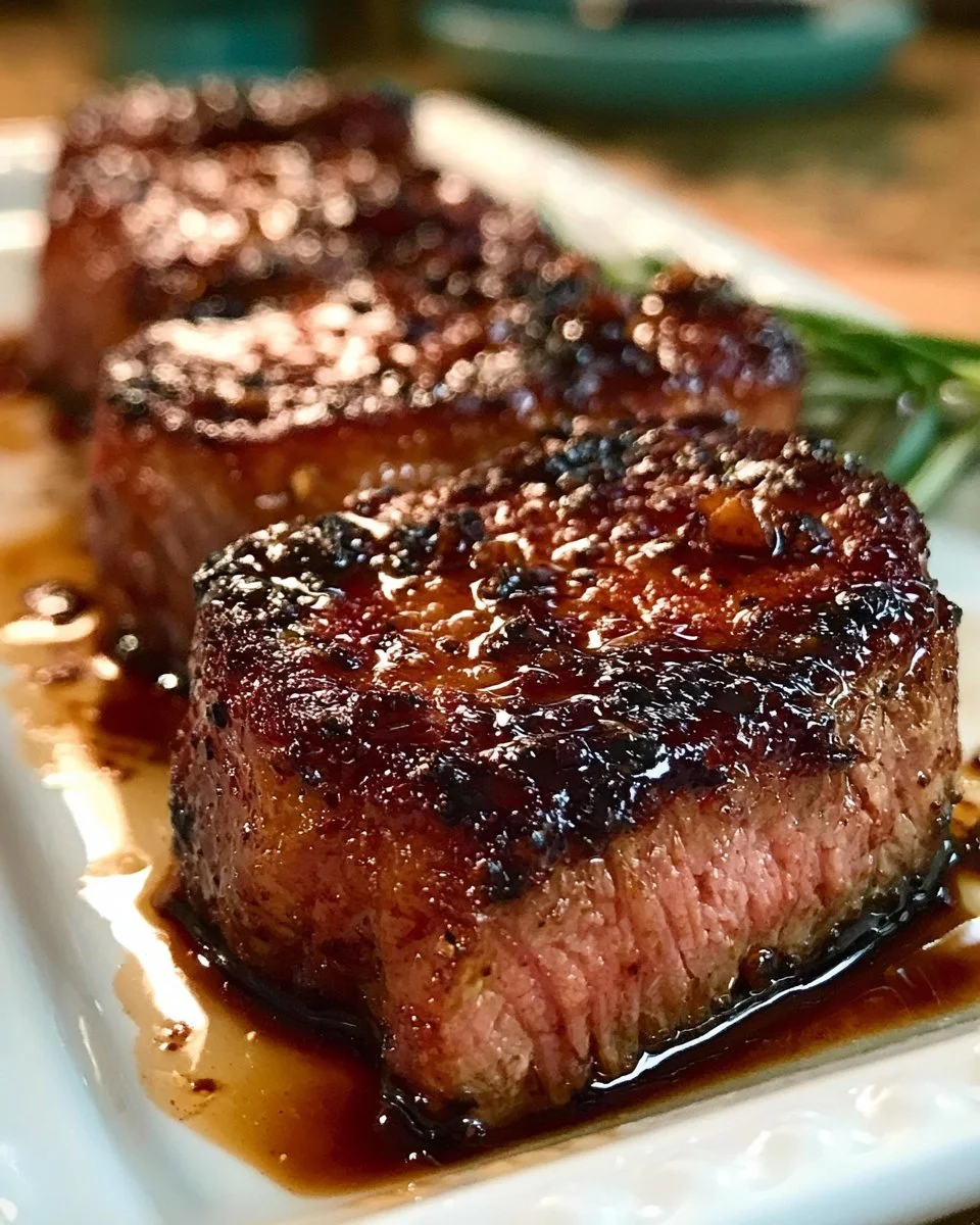 Marinated steak with balsamic brown sugar marinade on a grill