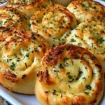 Delicious cheesy garlic butter rollups served on a platter.