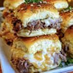 Gourmet French Dip sliders with beef and dipping broth
