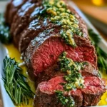 Delicious herb butter beef tenderloin roast prepared for special meals.