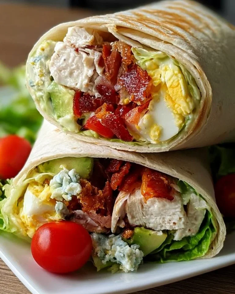 Quick Cobb Salad Wraps with fresh ingredients and vibrant colors