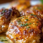 Delicious ranch chicken thighs seasoned to perfection on a plate.