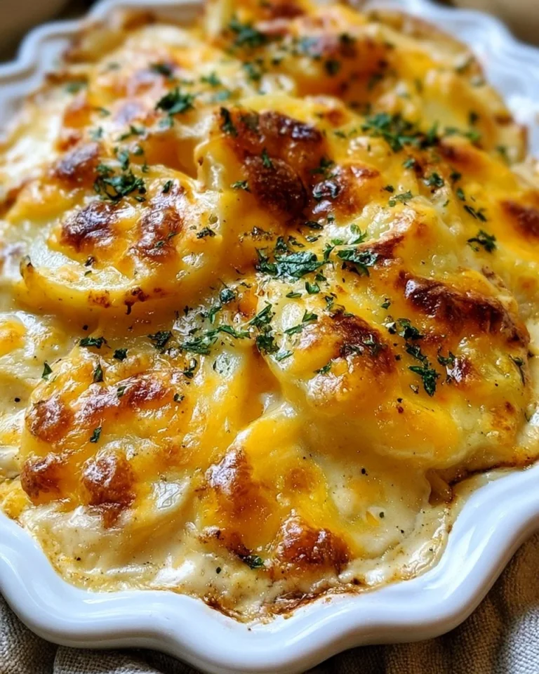 Slow cooker cheesy scalloped potatoes with four simple ingredients