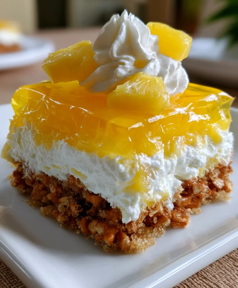 Pineapple Pretzel Salad – Sweet, Creamy & Irresistibly Crunchy!