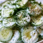 Creamy Cucumber Salad – Cool, Crisp & Bursting with Fresh Flavor!
