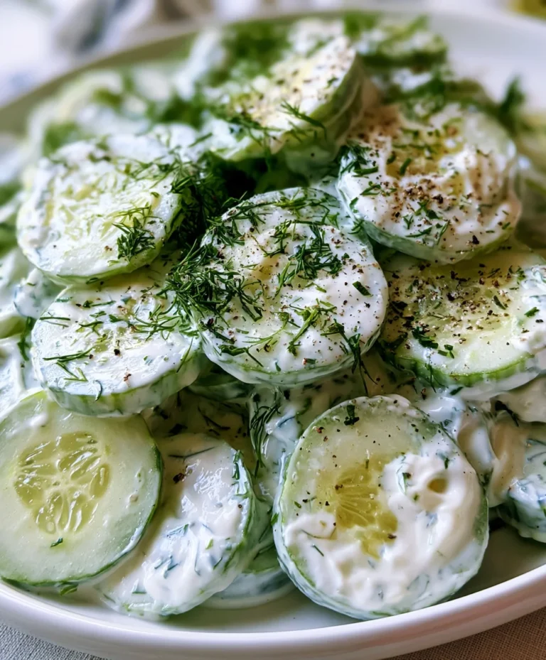 Creamy Cucumber Salad – Cool, Crisp & Bursting with Fresh Flavor!