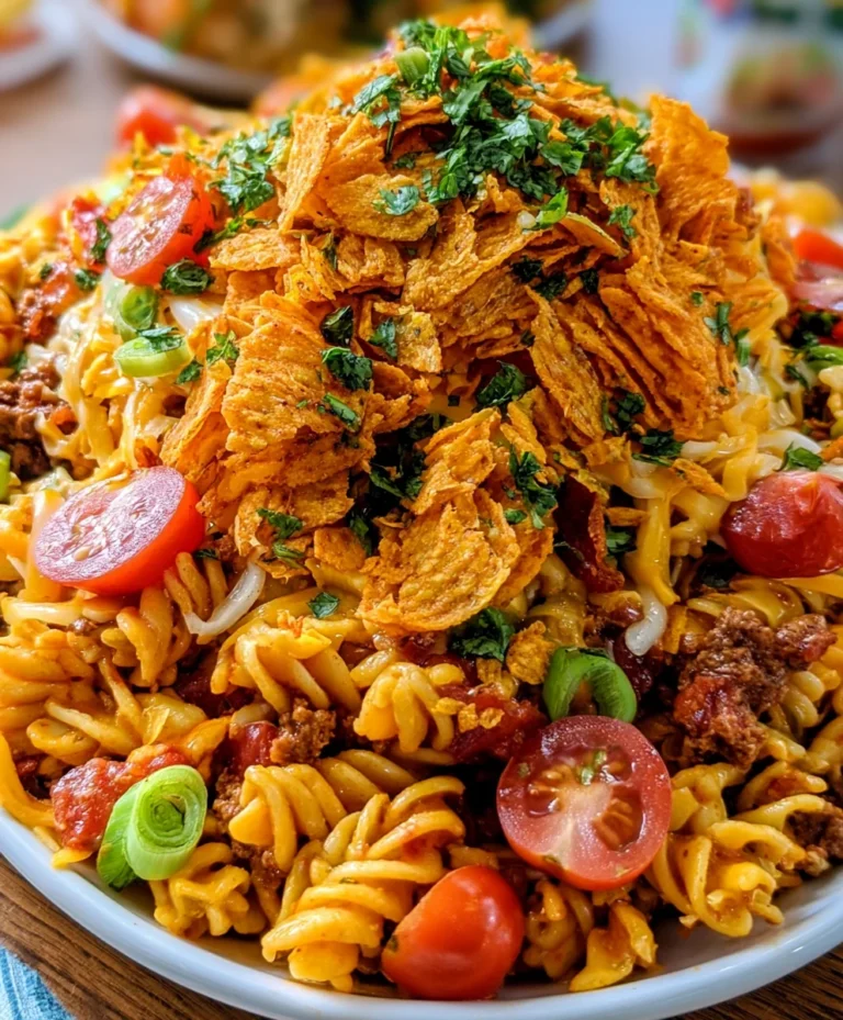 Dorito Taco Pasta Salad – Bold, Cheesy & Packed with Taco Flavor!
