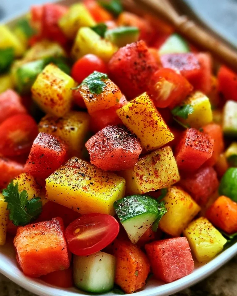 Vibrant zesty Mexican fruit salad with fresh fruits and lime dressing.