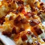 Loaded Cauliflower Casserole with Cheese and Bacon