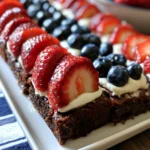 4th of July Brownie Dessert Pizza