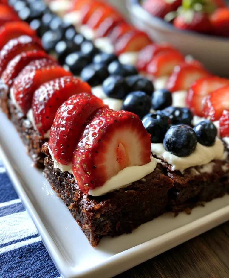 4th of July Brownie Dessert Pizza