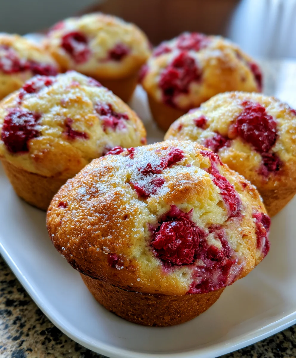 Greek Yogurt Raspberry Muffins