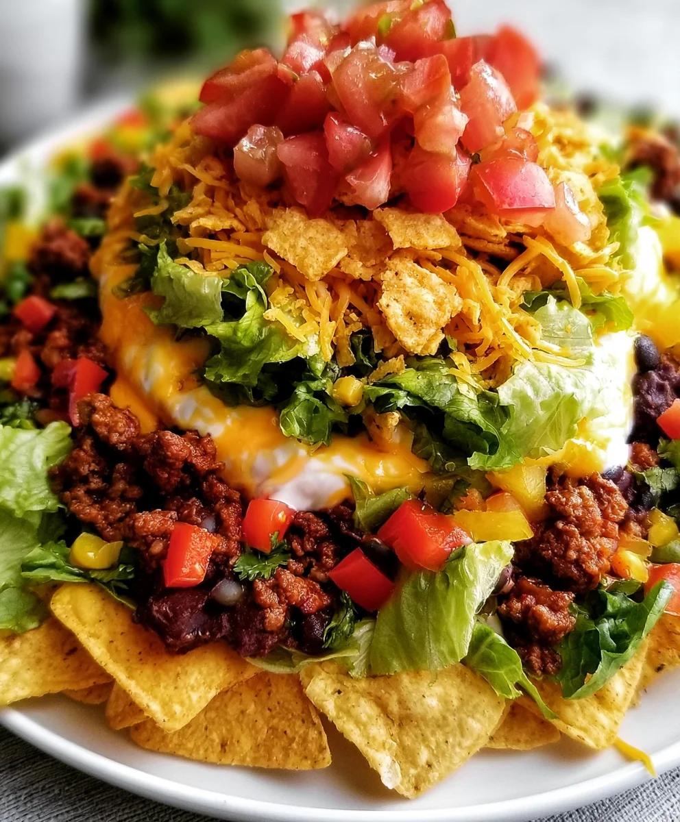 Layered Beef Taco Salad Recipe