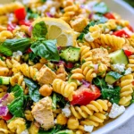 Mediterranean Lemon Chicken Pasta Salad
