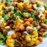Curried Roasted Cauliflower Chickpea Salad