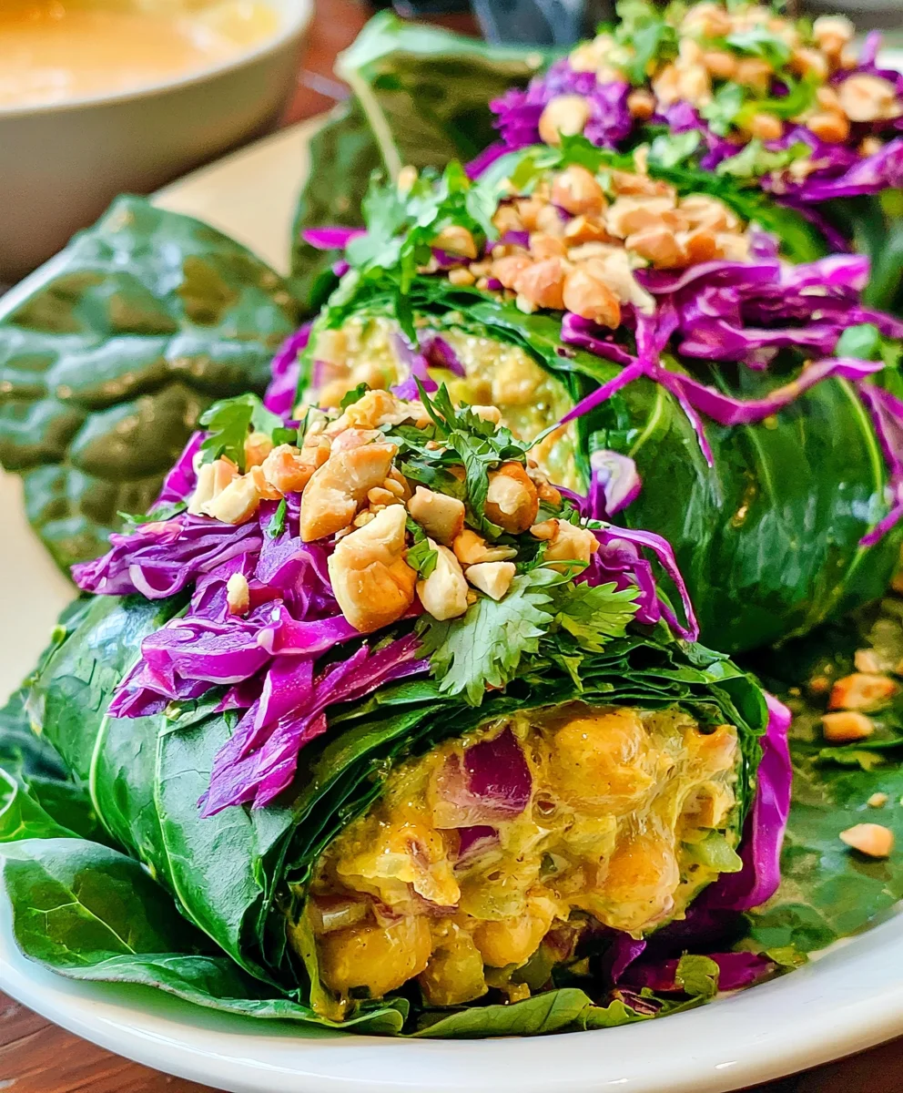 Chickpea Curry Collard Wraps