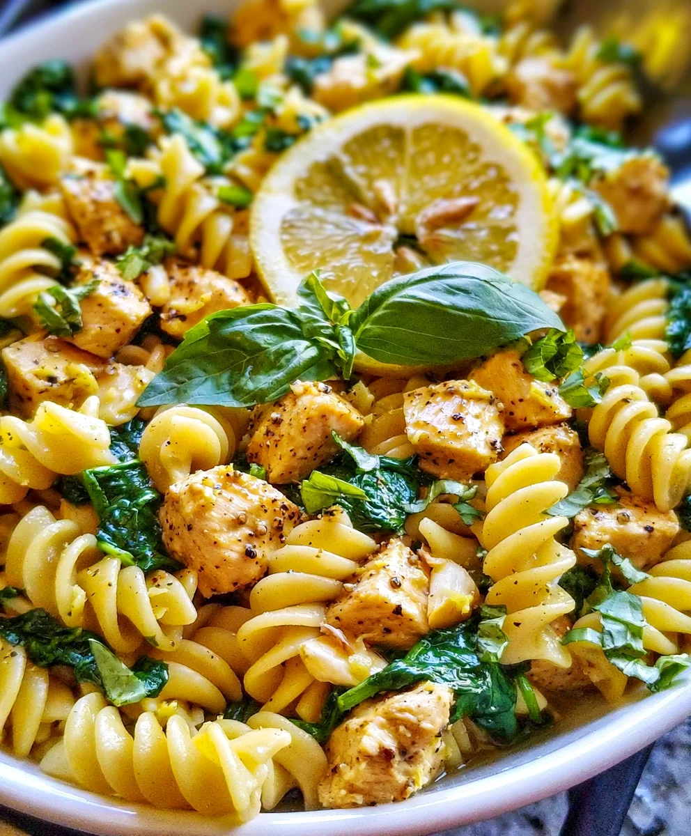 Lemon Pepper Basil Chicken and Pasta