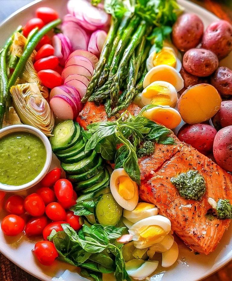 Salmon Niçoise Salad with Basil Vinaigrette