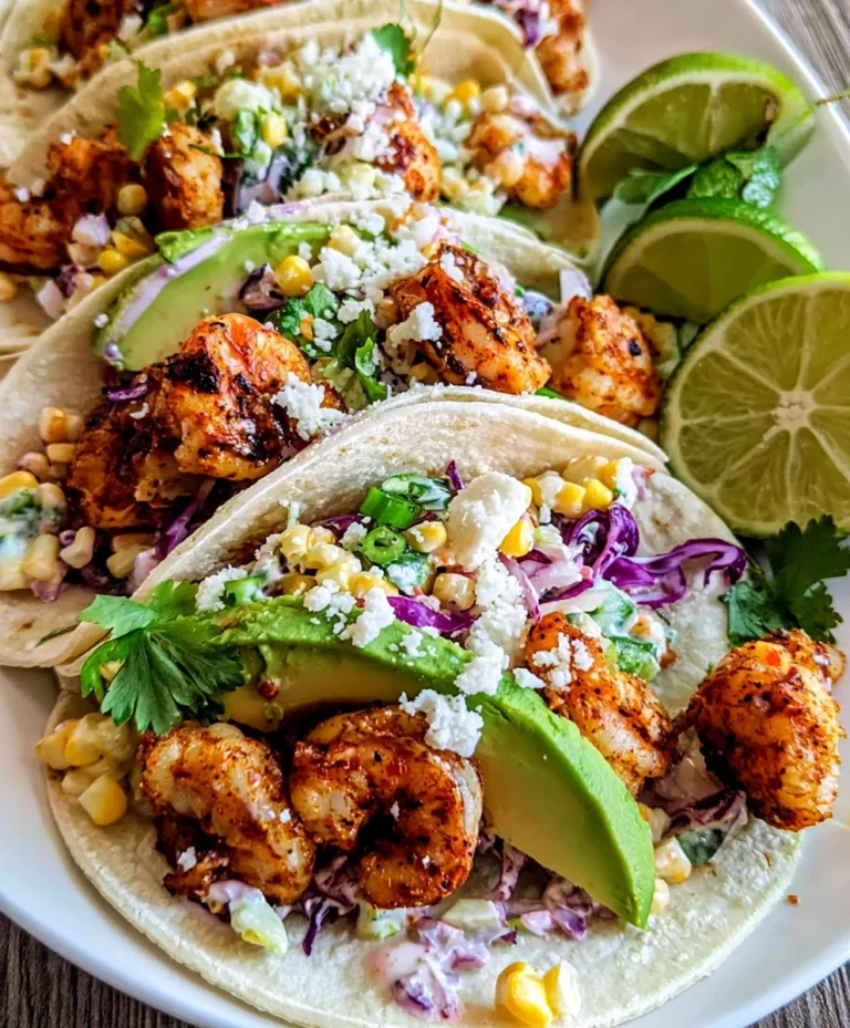 Shrimp Tacos with Mexican Street Corn Slaw