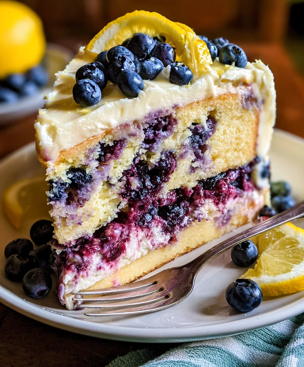 Lemon Blueberry Cheesecake Cake