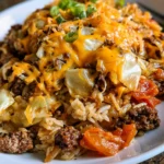 Cheesy Cabbage Beef Casserole