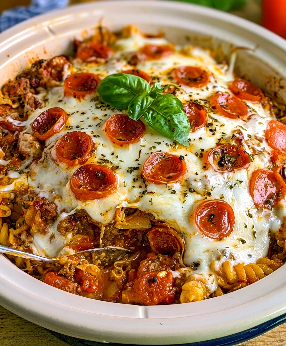 Crockpot Pizza Casserole